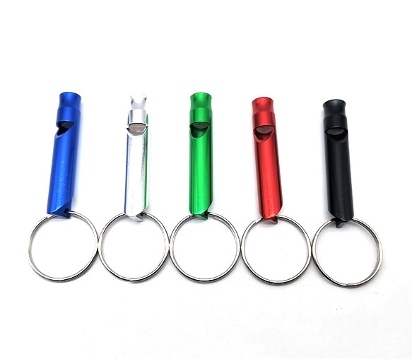 Custom Carrival Keychain Pocket Red Aluminum Whistle for 40 HQ Loading Over 23 Tons