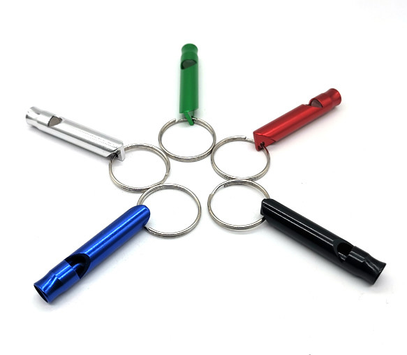 Custom Carrival Keychain Pocket Red Aluminum Whistle for 40 HQ Loading Over 23 Tons