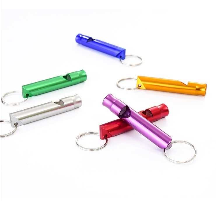 Custom Carrival Keychain Pocket Red Aluminum Whistle for 40 HQ Loading Over 23 Tons